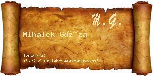 Mihalek Géza névjegykártya